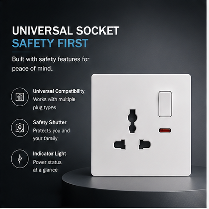 Universal Switch Socket with Neon(C1)